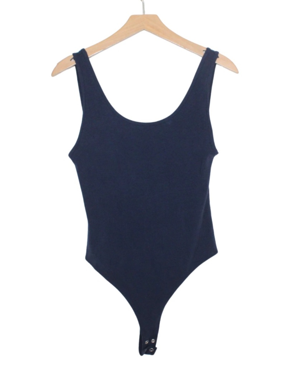 American Tall women's bodysuit Size Medium Tall Navy Thong Snap Closure Tank Top